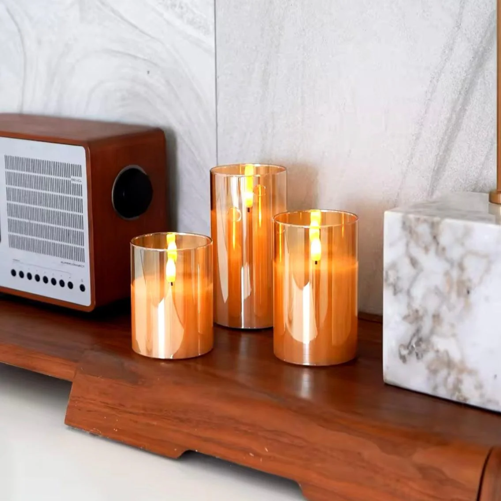 LED Flameless Candles - Set of 3